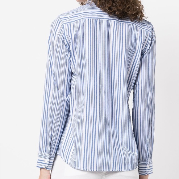 NWOT-Nili Lotan striped cotton blouse - Picture 6 of 9